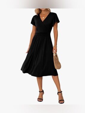 GRECERELLE Women's Summer Dress Black XL
V neck faux wrap